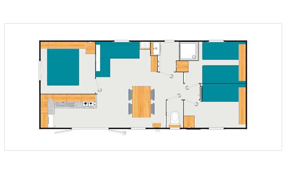 Mobil Home TRIO 6 pers. 3 chambres au camping Loire et châteaux - BréhémontMobil Home TRIO 6 pers. 3 chambres au camping Loire et châteaux - Bréhémont